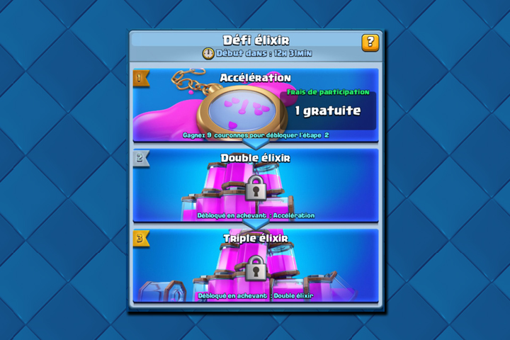 Clash Royale : Défis accélération double et triple élixir